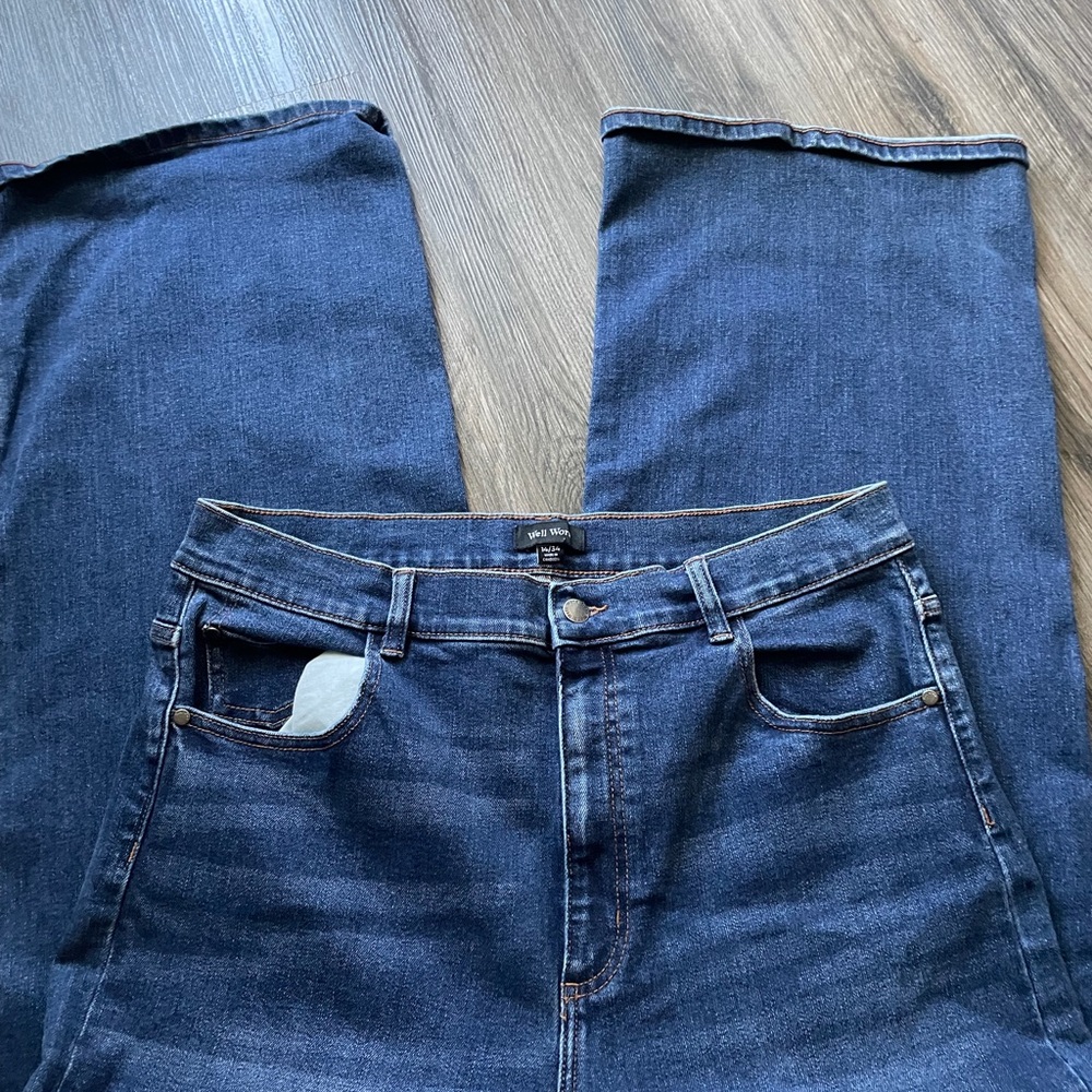 Well Worn Dark Indigo Straight Jeans